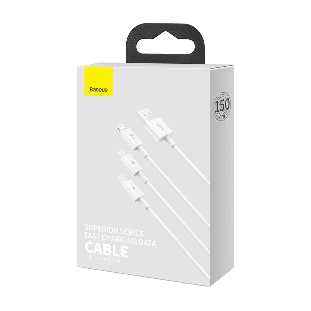 Baseus 3-in-1 USB Cable | Lightning, USB Type-C & Micro USB - MIZO.at