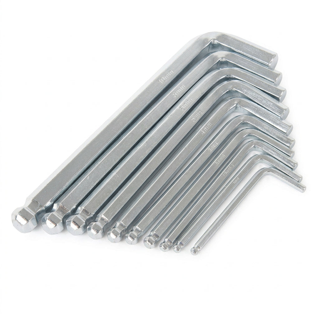 Inbus-Schlüsselset mit Kugelkopf, 9-teilig – 1,5–10 mm