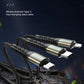 B11 3-in-1 Schnellladekabel – USB-C, Lightning & Micro-USB Schwarz 1,2 m - MIZO.at