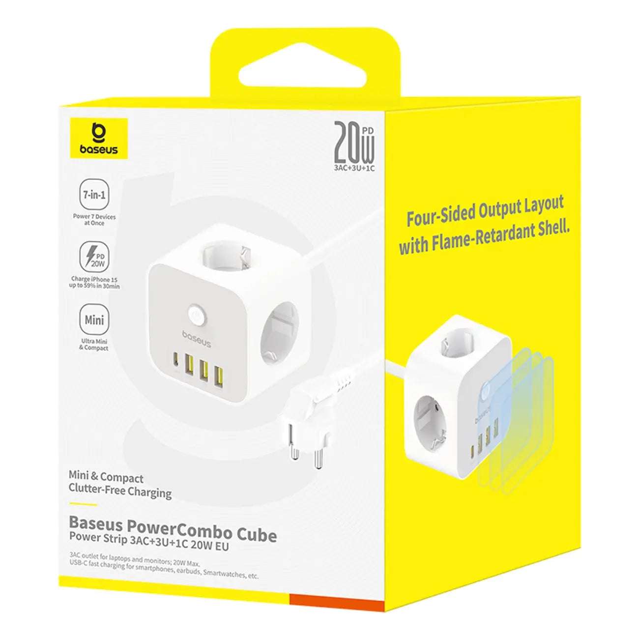 Baseus PowerCombo 7-in-1 Cube | Power Strip with USB & USB-C