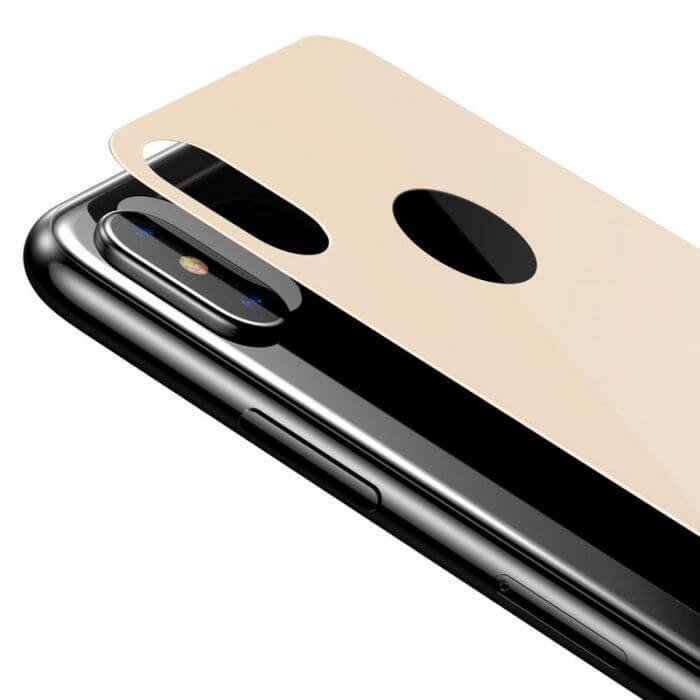 iPhone XS Max 0.3mm Curved T Glass Rear Protector | Gold - MIZO.at