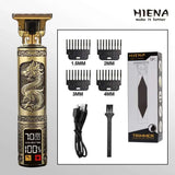 T9 Dragon Motif Haarschneider Gold mit LED Display – Bart & Haare - MIZO.at