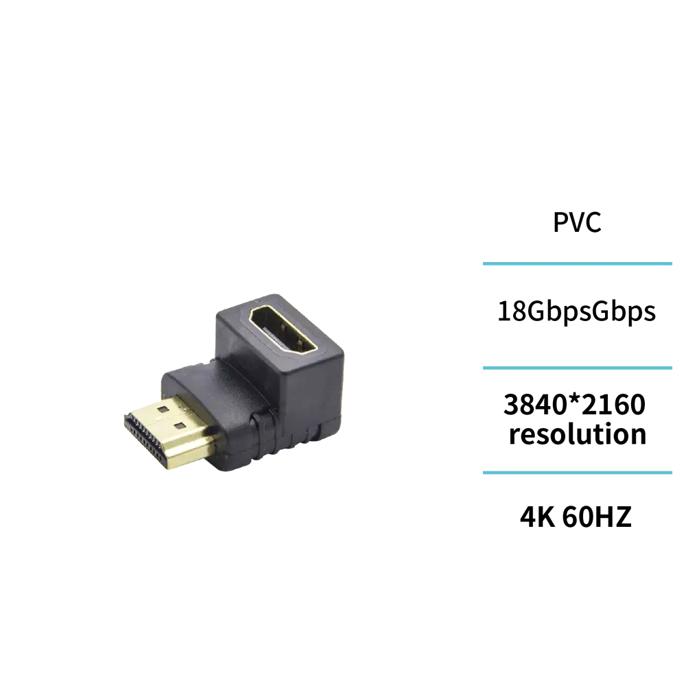 UNICO AD0326 HDMI 90° Winkeladapter – 4K UHD, Goldkontakte - MIZO.at