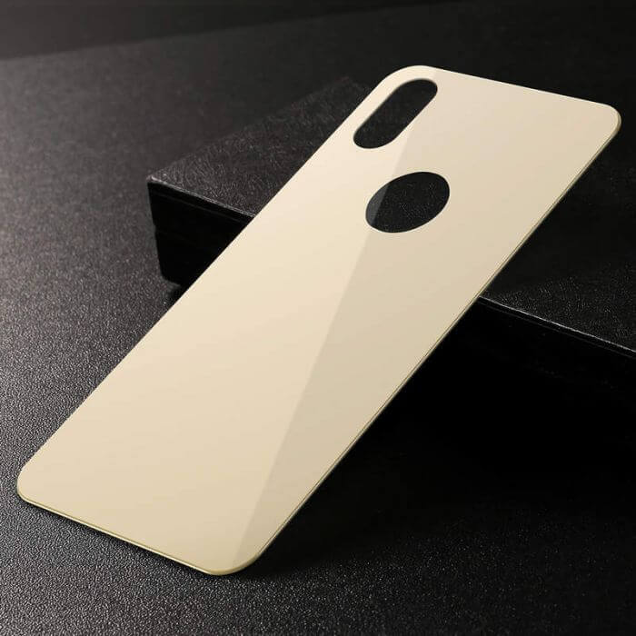 iPhone XS Max 0.3mm Curved T Glass Rear Protector | Gold - MIZO.at