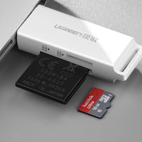 USB 3.0 Card Reader | Portable TF/SD Memory Card Adapter White - MIZO.at