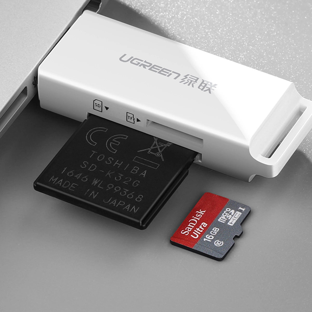 USB 3.0 Card Reader | Portable TF/SD Memory Card Adapter White - MIZO.at