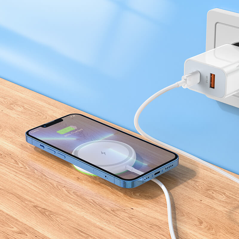 15W Magnetic Induction Charger | BQ27 Wireless Fast Charging Pad White - MIZO.at