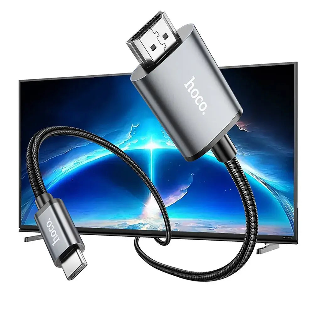 Hoco UA27 USB-C zu HDMI Kabel 4K 30Hz 2m Grau Metall - MIZO.at