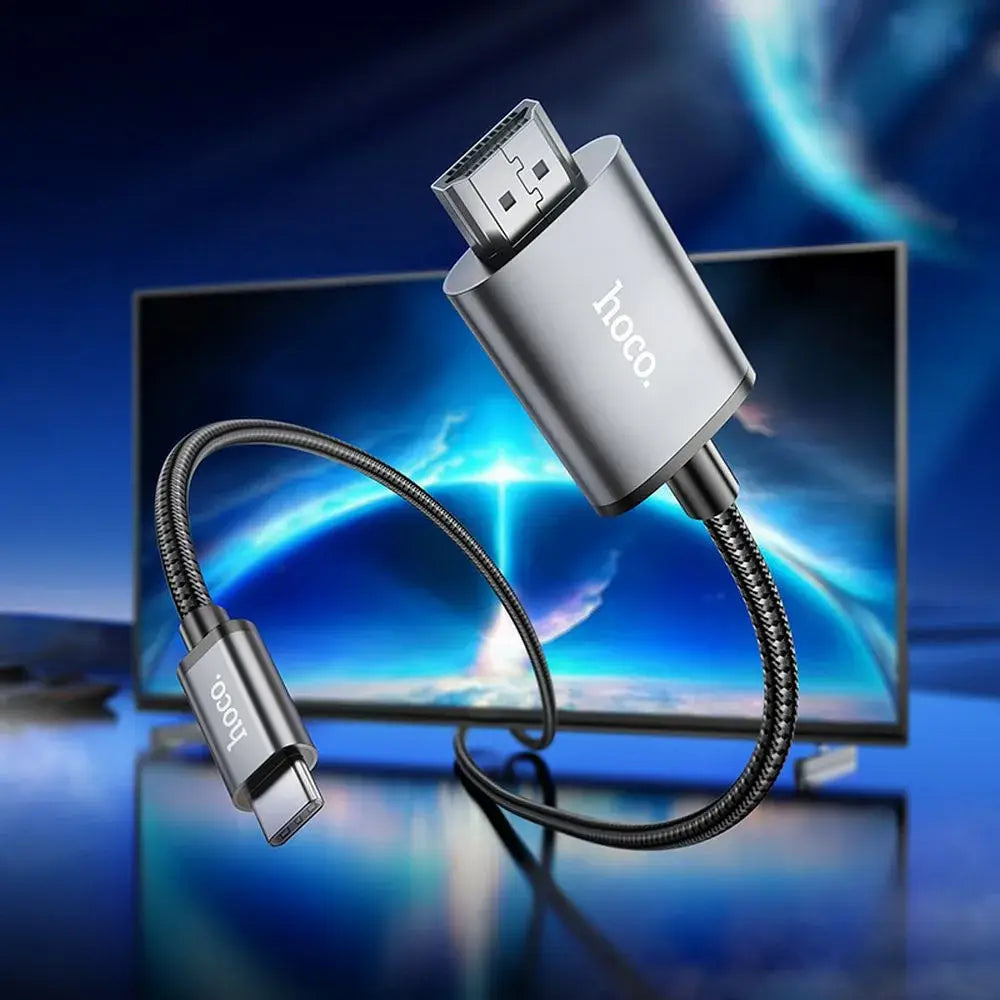Hoco UA27 USB-C zu HDMI Kabel 4K 30Hz 2m Grau Metall - MIZO.at