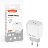 Teltech GaN Netzteil USB-C 45W Weiß TCH06 - MIZO.at