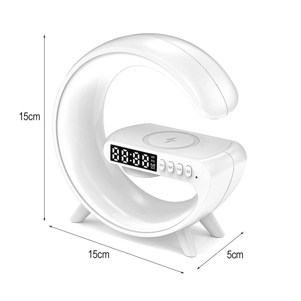 Ecobox 5in1 Nachtlampe Qi Ladegerät Wecker Speaker RGB - MIZO.at