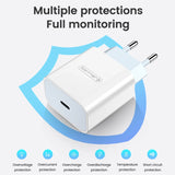 Jellico AK180 20W PD USB-C Schnellladegerät – Weiß - MIZO.at