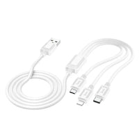 Hoco X74 3in1 USB Kabel 1m Lightning Micro USB USB-C Weiß