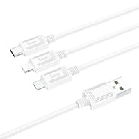 Hoco X74 3in1 USB Kabel 1m Lightning Micro USB USB-C Weiß