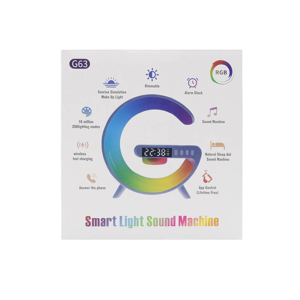 Ecobox 5in1 Nachtlampe Qi Ladegerät Wecker Speaker RGB - MIZO.at