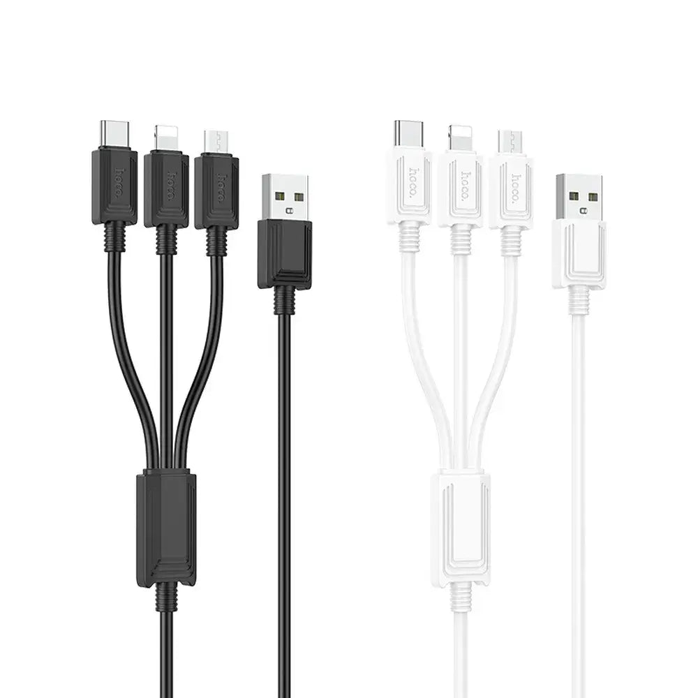 Hoco X74 3in1 USB Kabel 1m Lightning Micro USB USB-C Weiß