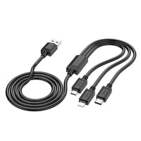 Hoco X74 3in1 USB Kabel 1m Lightning Micro USB USB-C Schwarz