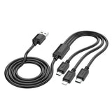 Hoco X74 3in1 USB Kabel 1m Lightning Micro USB USB-C Schwarz - MIZO.at