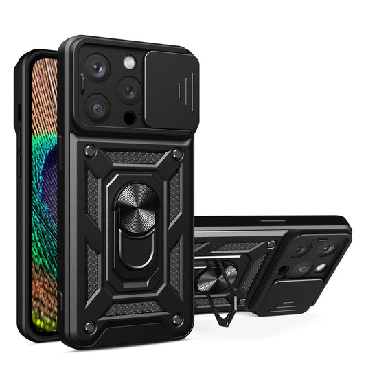 iPhone 15 Pro Max Hybrid Armor CamShield Case – Schwarz mit Kameraschutz - MIZO.at