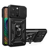 iPhone 15 Pro Max Hybrid Armor CamShield Case – Schwarz mit Kameraschutz - MIZO.at