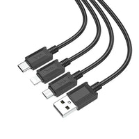 Hoco X74 3in1 USB Kabel 1m Lightning Micro USB USB-C Schwarz