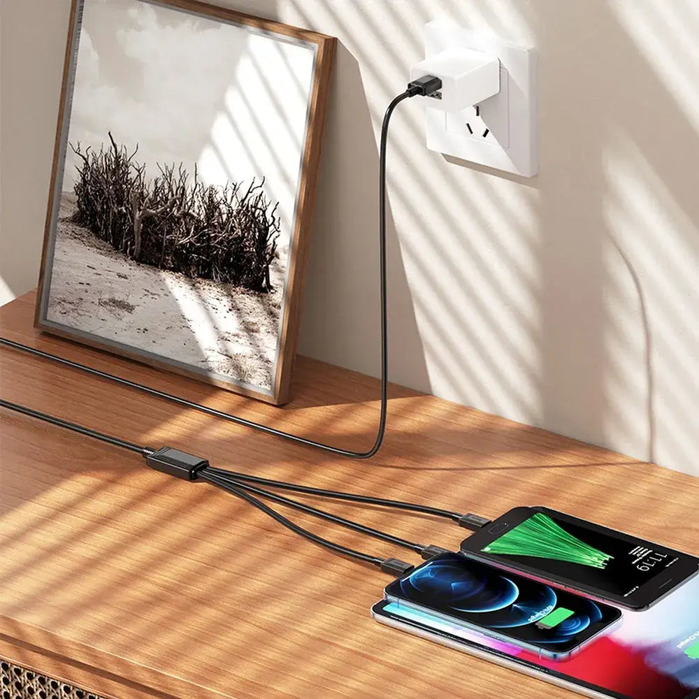 Hoco X74 3in1 USB Kabel 1m Lightning Micro USB USB-C Schwarz