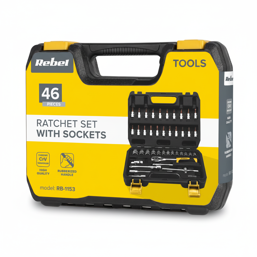 Ratschen Steckschlüssel Set 46 Teile Rebel Werkzeug Set - MIZO.at
