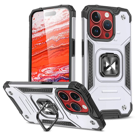 iPhone 15 Pro Schutzhülle – Wozinsky Ring Armor Case Silber - MIZO.at