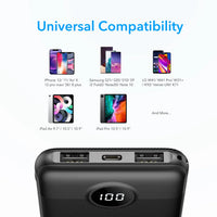 Veger L10 Power Bank 10,000mAh | LCD Display, Fast Charging - Black - MIZO.at