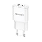 Forever TC-01: 20W Dual USB Ladegerät (USB-C PD + USB-A QC) Weiß - MIZO.at