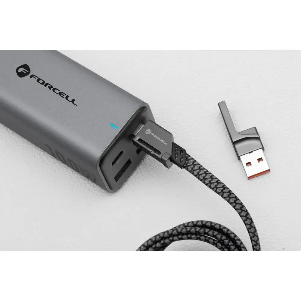 FORCELL F-ENERGY C241 4in1 Cable QC PD 3A 60W 1m Chrome - MIZO.at