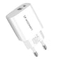 Wozinsky 20W USB-A & USB-C Wandladegerät | Dual-Port Weiß - MIZO.at
