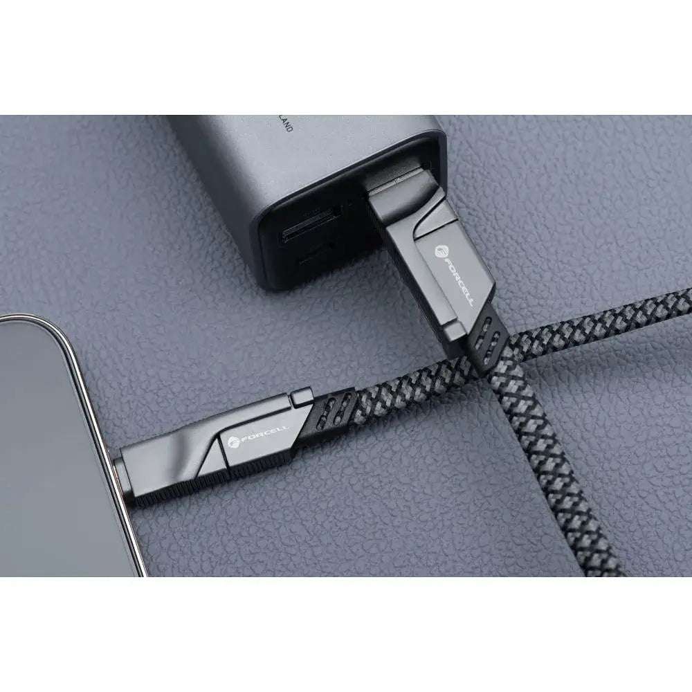 FORCELL F-ENERGY C241 4in1 Cable QC PD 3A 60W 1m Chrome - MIZO.at