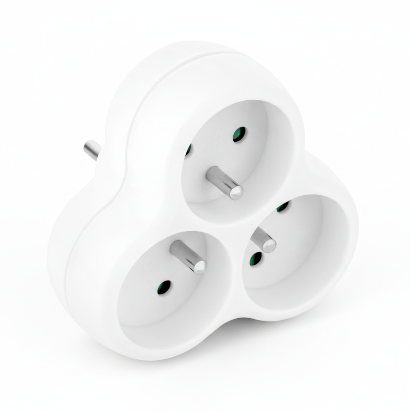 Steckdosenadapter 3-fach Schuko Verteiler radial - MIZO.at