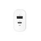 Forever TC-01: 20W Dual USB Ladegerät (USB-C PD + USB-A QC) Weiß - MIZO.at