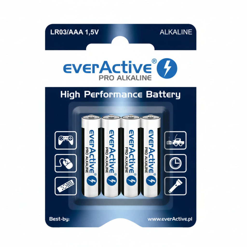 4er Pack everActive Pro AAA LR03 Alkaline Batterien 1,5V - MIZO.at