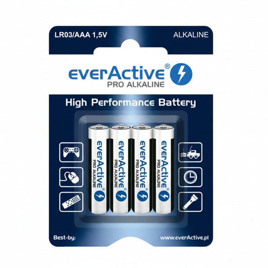 4er Pack everActive Pro AAA LR03 Alkaline Batterien 1,5V - MIZO.at
