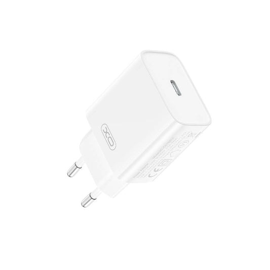 XO CE15 Charger | 20W PD USB-C + USB-C Cable White - MIZO.at