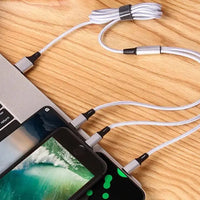 3-in-1 Ladekabel Lightning/Micro-USB/Type-C – 1,2 m, Silber - MIZO.at