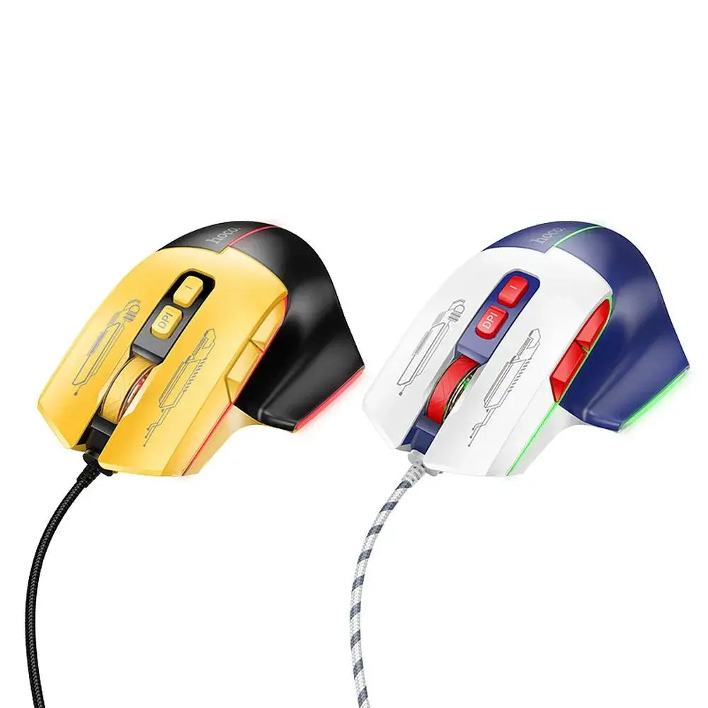 HOCO Gaming Wired USB A Computer Mouse 3600DPI White Blue - MIZO.at