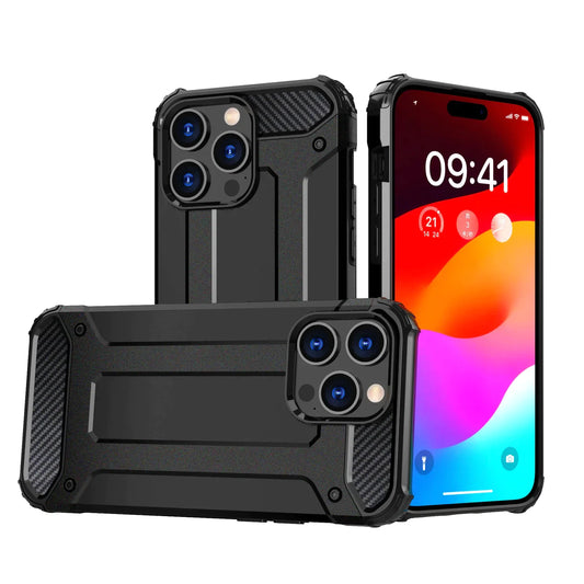 iPhone 15 Hybrid Armor Series | Black, Shockproof Protection - MIZO.at