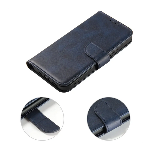 iPhone 15 Pro Max Magnet Flip Case | Blue, Magnetic Protection - MIZO.at