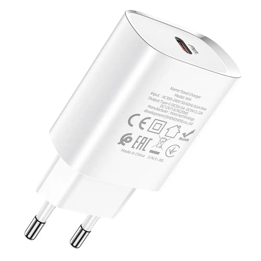 Hoco USB-C PD 20W N14 Schnellladegerät Weiß