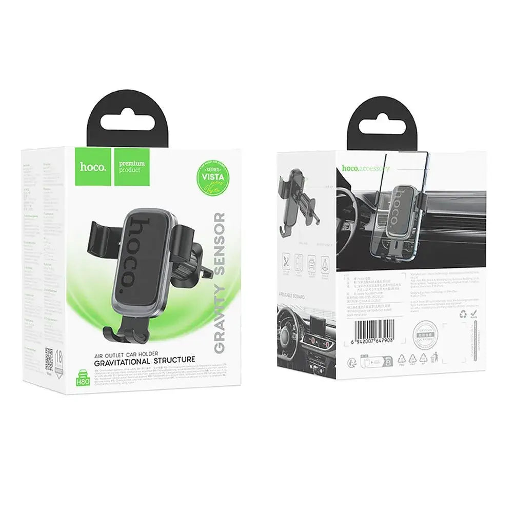 HOCO H80 Gravity Car Holder for Air Vent – Black/Gray - MIZO.at
