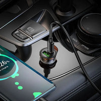 Hoco Auto-Ladegerät USB-A + USB-C QC3.0 PD 43W Grau - MIZO.at