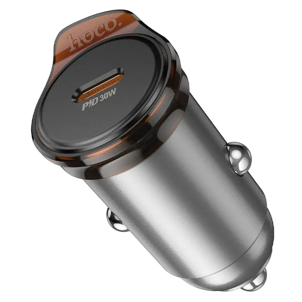 Hoco Auto-Ladegerät USB-C QC PD 30W Grau Metall - MIZO.at