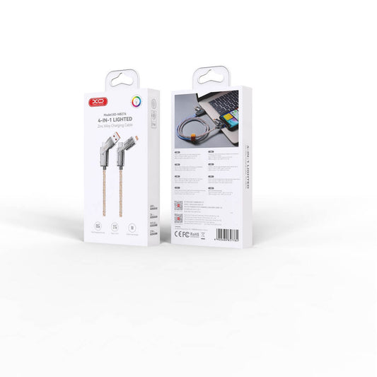 XO NB276 4-in-1 Charging Cable 60W 1m – Grey - MIZO.at