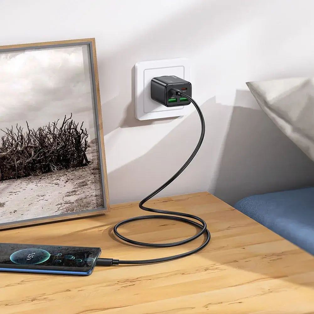 Hoco N56 30W Multiport Ladegerät 2×USB-C + 2×USB-A QC3.0 PD Schwarz - MIZO.at