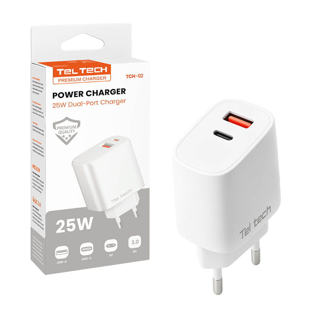 Teltech Netzteil USB-C 25W PD PPS Weiß TCH02 - MIZO.at