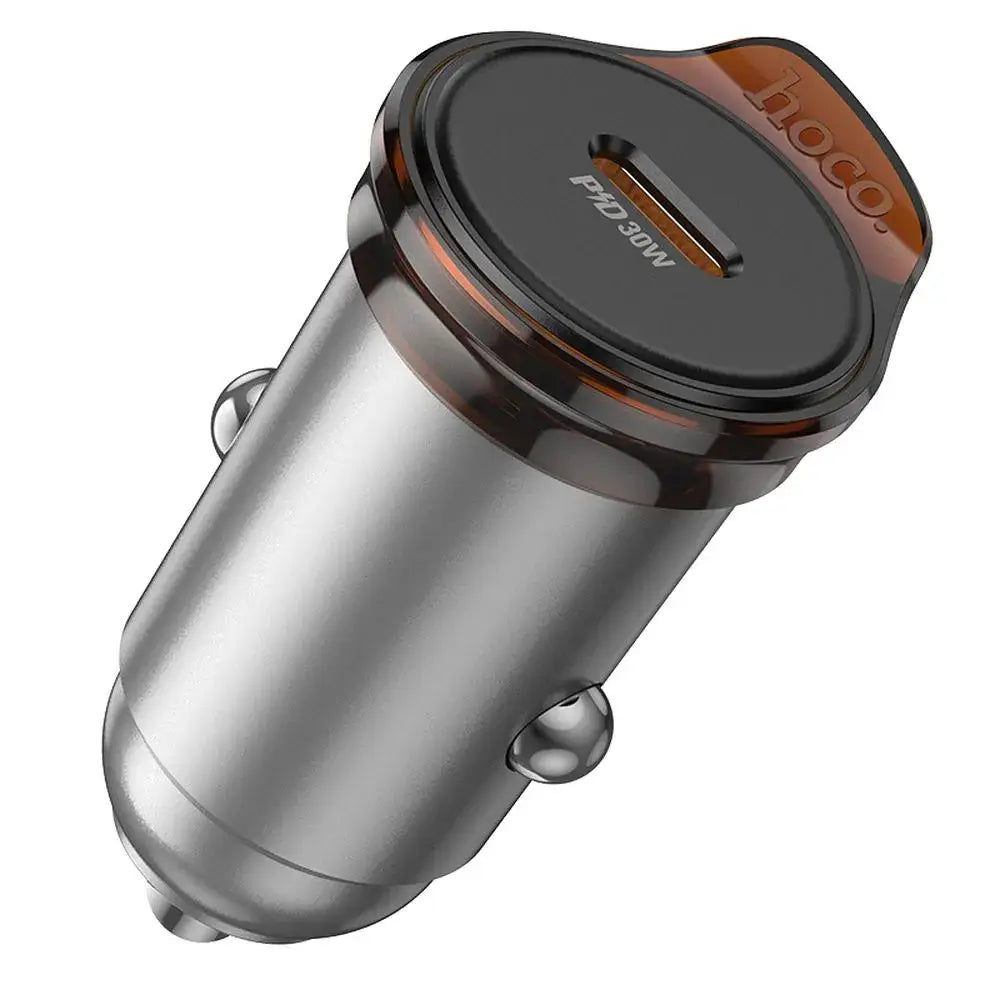 Hoco Auto-Ladegerät USB-C QC PD 30W Grau Metall - MIZO.at